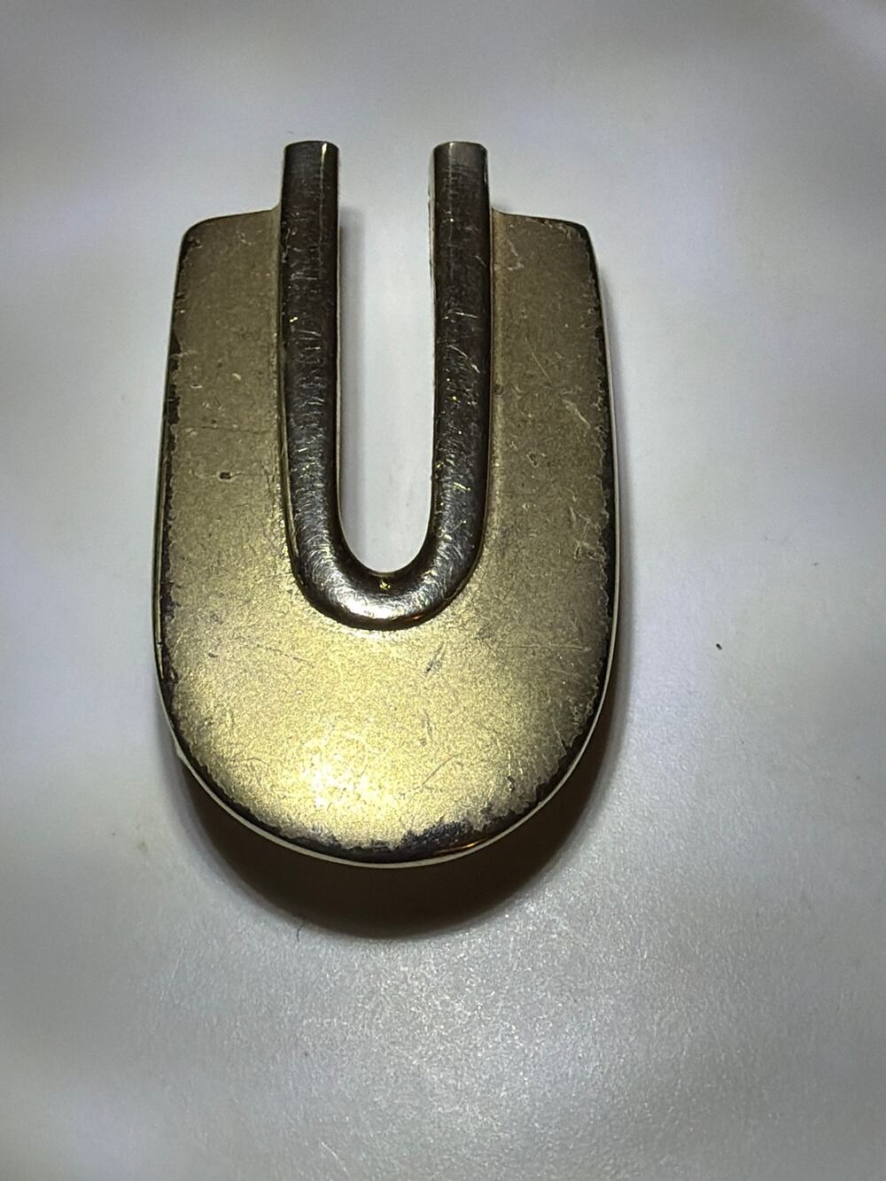 Vtg BERGERE Gold Tone Modernist Brooch Pendant Signed Mid Century MCM Jewelry